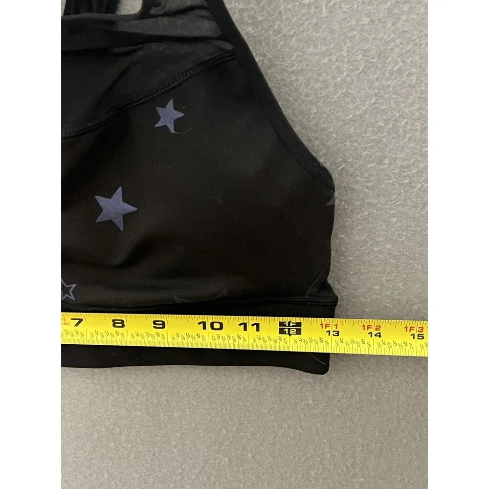 Old Navy Active Go-Dry Black Star Print Sports Bra Women's Size S Mesh Racerback